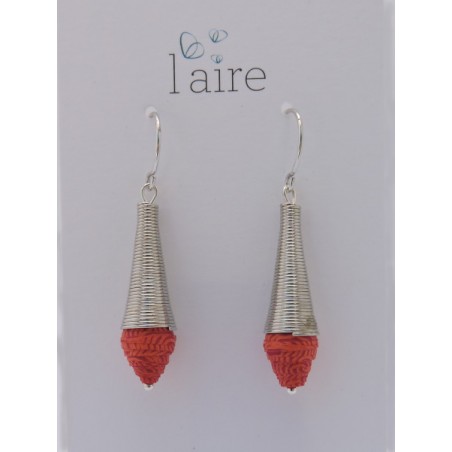 Boucles d'oreilles en papier orange sanguine - 01 | Madame Framboise