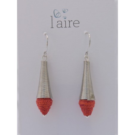 Boucles d'oreilles en papier orange sanguine - 01 | Madame Framboise Boucles d'oreilles en papier orange sanguine - 01 | Madame Framboise