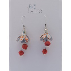 Boucles d'oreilles en papier orange sanguine - 02 | Madame Framboise