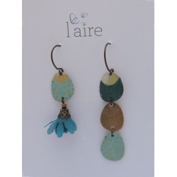 Boucles d'oreilles en papier bleu turquoise - 02 | Madame Framboise