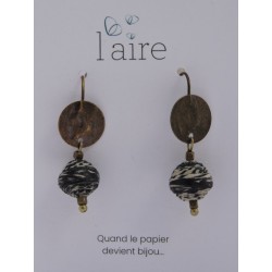 Boucles d'oreilles en papier noir - 01 | Madame Framboise