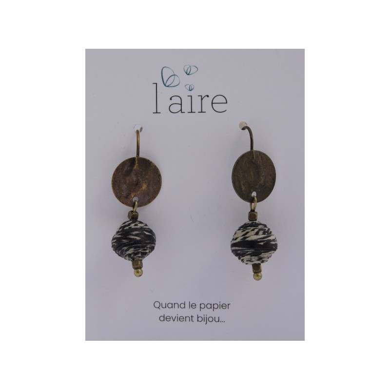 Boucles d'oreilles en papier noir - 01 | Madame Framboise