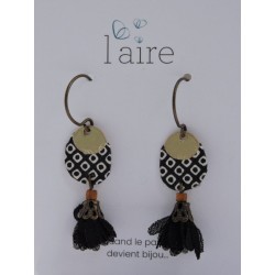 Boucles d'oreilles en papier noir - 02 | Madame Framboise