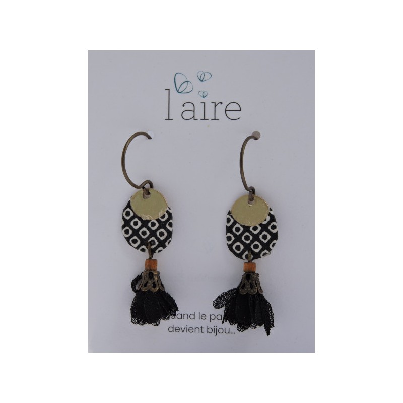 Boucles d'oreilles en papier noir - 02 | Madame Framboise