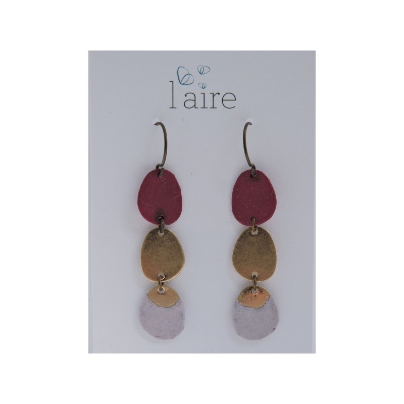 Boucles d'oreilles en papier mauve - 01 | Madame Framboise
