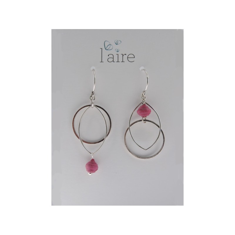 Boucles d'oreilles en papier rose - 02 | Madame Framboise