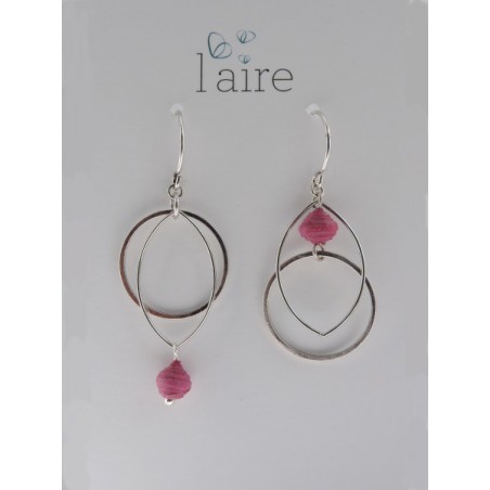 Boucles d'oreilles en papier rose - 02 | Madame Framboise