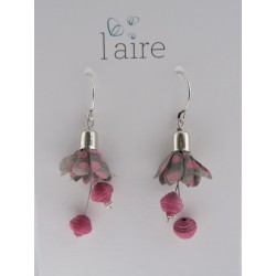 Boucles d'oreilles en papier rose et gris - 01 | Madame Framboise