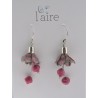 Boucles d'oreilles en papier rose et gris - 01 | Madame Framboise