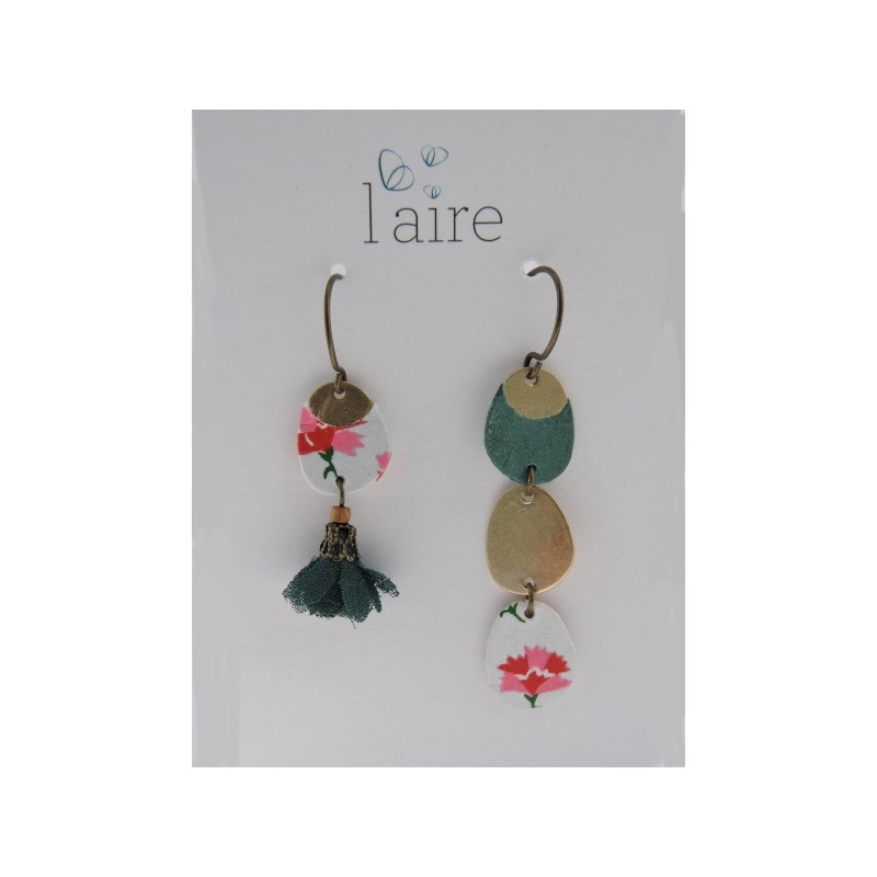 Boucles d'oreilles en papier fleuri - 04