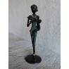 Petite statuette africaine "La liseuse et son enfant" | Madame Framboise