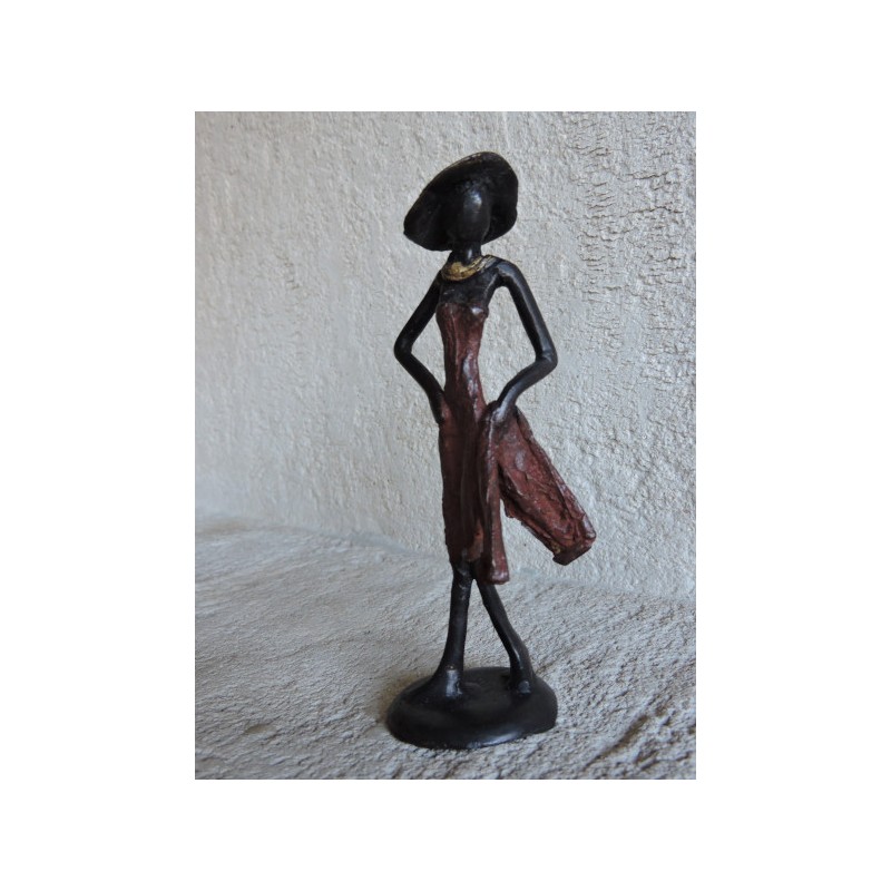 Small African statuette "The lady with a hat" | Madame Framboise