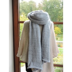 Grande écharpe gris bleu en laine | Madame Framboise