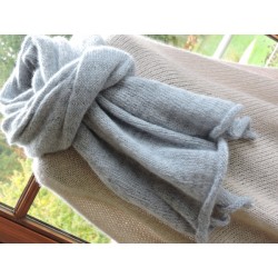 Large grey blue woollen scarf | Madame Framboise