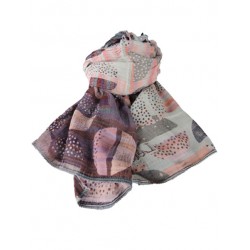 Organic grey and aubergine cotton scarf - Letol | Madame Framboise