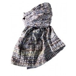 Organic brown and beige cotton scarf - Letol | Madame Framboise