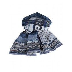 Organic duck blue cotton scarf - Letol | Madame Framboise