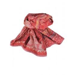 Foulard en coton bio rouge orangé - Létol | Madame Framboise