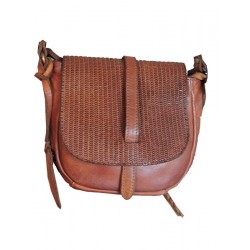 Cognac leather satchel | Madame Framboise