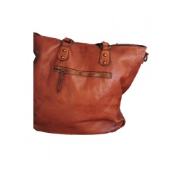 Sac fourre-tout en cuir cognac | Madame Framboise