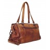 Cognac leather handbag - Kaszer | Madame Framboise