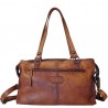 Cognac leather handbag - Kaszer | Madame Framboise
