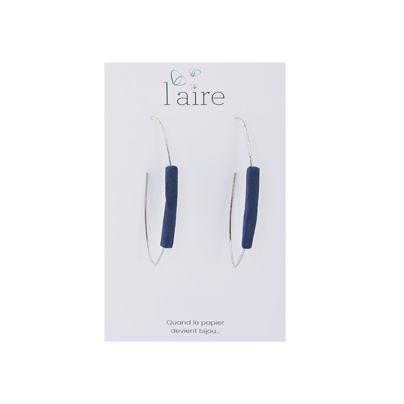 Boucles d'oreilles en papier bleu  | Madame Framboise