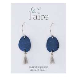 Boucles d'oreilles en papier bleu | Madame Framboise
