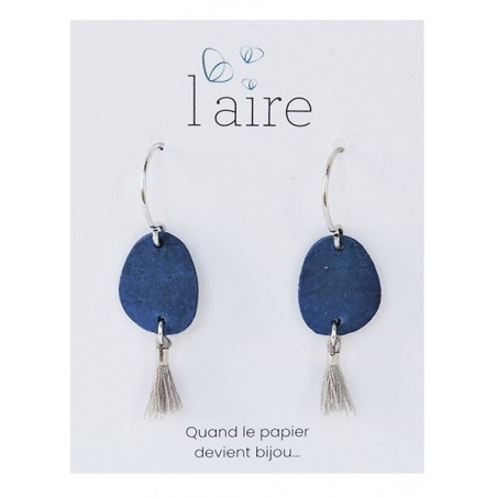 Boucles d'oreilles en papier bleu | Madame Framboise Boucles d'oreilles en papier bleu | Madame Framboise