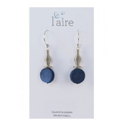 Boucles d'oreilles en papier bleu | Madame Framboise