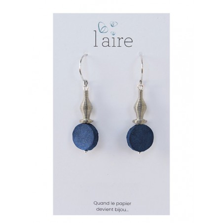 Boucles d'oreilles en papier bleu | Madame Framboise Boucles d'oreilles en papier bleu | Madame Framboise