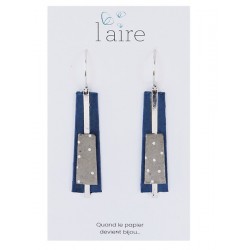 Boucles d'oreilles en papier bleu | Madame Framboise