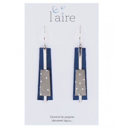 Boucles d'oreilles en papier bleu | Madame Framboise Boucles d'oreilles en papier bleu | Madame Framboise