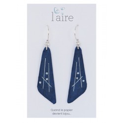 Boucles d'oreilles en papier bleu  | Madame Framboise