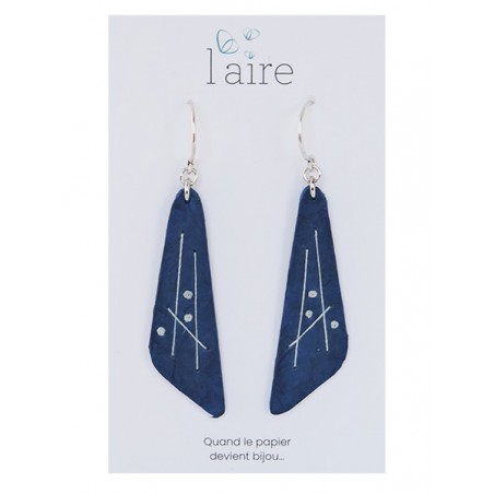 Boucles d'oreilles en papier bleu  | Madame Framboise