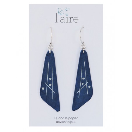 Boucles d'oreilles en papier bleu | Madame Framboise Boucles d'oreilles en papier bleu | Madame Framboise