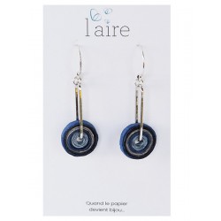 Boucles d'oreilles en papier bleu et gris - 03 | Madame Framboise