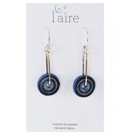 Boucles d'oreilles en papier bleu et gris - 03 | Madame Framboise Boucles d'oreilles en papier bleu et gris - 03 | Madame Framboise