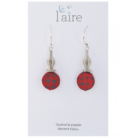 Boucles d'oreilles en papier fuchsia et gris - 01 | Madame Framboise Boucles d'oreilles en papier fuchsia et gris - 01 | Madame Framboise