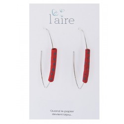 Boucles d'oreilles en papier fuchsia et gris | Madame Framboise