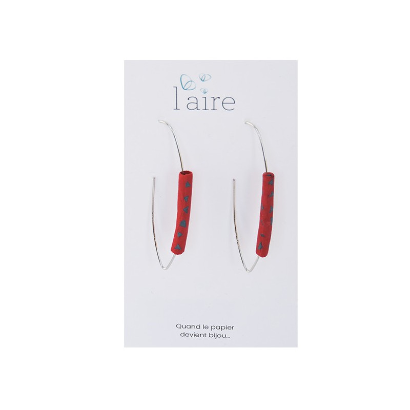 Boucles d'oreilles en papier fuchsia et gris | Madame Framboise