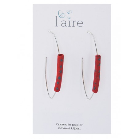Boucles d'oreilles en papier fuchsia et gris | Madame Framboise Boucles d'oreilles en papier fuchsia et gris | Madame Framboise