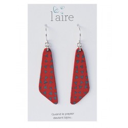 Boucles d'oreilles en papier fuchsia et gris | Madame Framboise