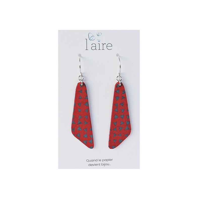 Boucles d'oreilles en papier fuchsia et gris | Madame Framboise