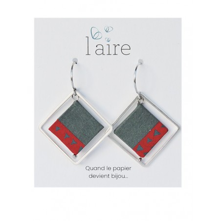 Boucles d'oreilles en papier fuchsia et gris | Madame Framboise Boucles d'oreilles en papier fuchsia et gris | Madame Framboise