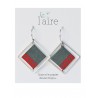 Boucles d'oreilles en papier fuchsia et gris | Madame Framboise