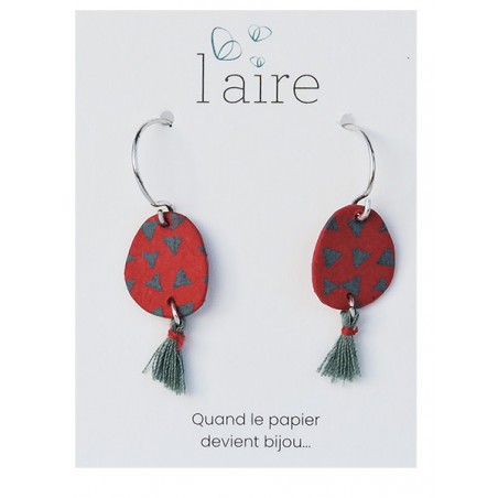 Boucles d'oreilles en papier fuchsia et gris | Madame Framboise Boucles d'oreilles en papier fuchsia et gris | Madame Framboise