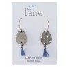 Boucles d'oreilles en papier gris et bleu - 01