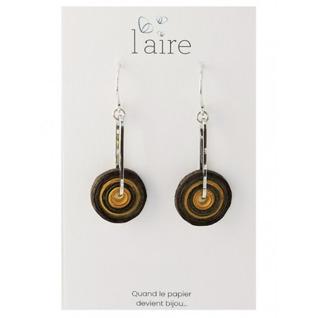 Boucles d'oreilles en papier kaki et jaune | Madame Framboise Boucles d'oreilles en papier kaki et jaune | Madame Framboise