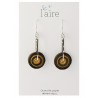 Boucles d'oreilles en papier kaki et jaune | Madame Framboise